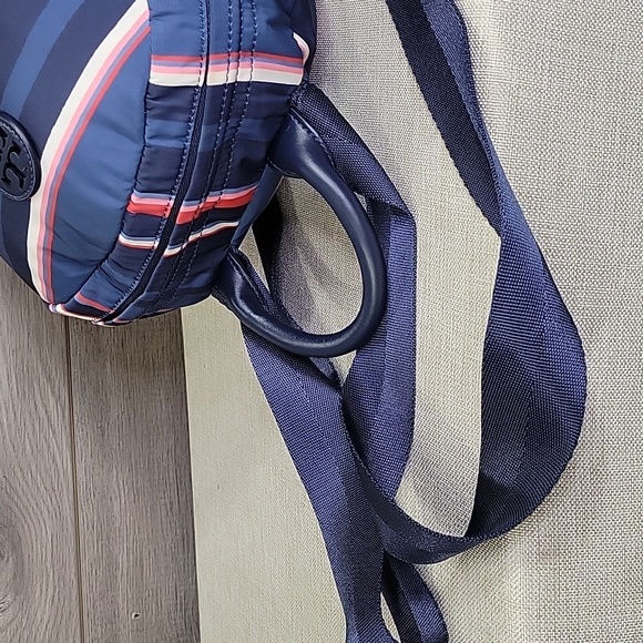 Tory Burch Navy Striped Nylon Backpack main image 10
